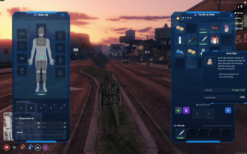 Mở rộng túi đồ